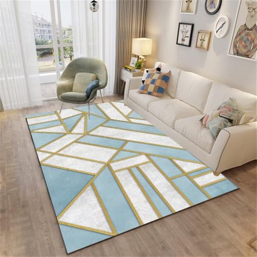 Xiaosua Carpet Living Room80x150CM Small Rugs for Room Teppich büro Graugelber geometrischer blau Tatami Matte Teenager mädchen Creative Color Matching von Xiaosua