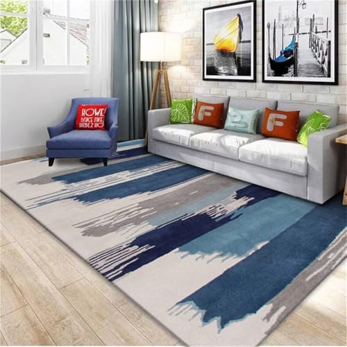 Xiaosua Carpet Living Room80x150CM Teppich Wohnzimmer Groß mädchen Grauer moderner minimalistischer blau Kinderteppich für die küche von Xiaosua