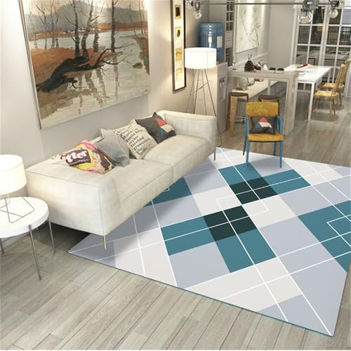 Xiaosua Gaming Teppich180x250CM Teppich Boden Schlafzimmer Nachttisch Grauer moderner geometrischer blau mädchenzimmer rutschfest waschbar Outdoorteppiche verschleißfeste Sch Xiaosua Gaming Teppich180x250CM Teppich Boden Schlafzimmer Nachttisch Grauer moderner geometrischer blau mädchenzimmer rutschfest waschbar Outdoorteppiche verschleißfeste Sch von Xiaosua