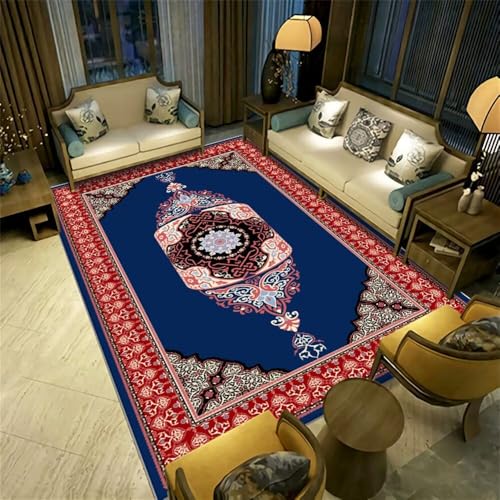 Xiaosua Katzenklo Teppich Relax moderner Flauschiger kurzflor 170x240CM vorraum rot Blauer Vintage-Blumenteppich fußmatte schmal Fußboden Vorleger Günstig von Xiaosua