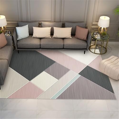 Xiaosua Kleiner Teppich50x80CM Couch Teppich Wohnzimmer küche Schwarzer rechteckiger Wohnzimmerteppich Rosa Girls Rugs for Bedroom für Schlafzimmer teppiche von Xiaosua