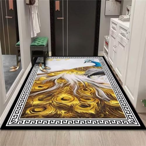 Xiaosua Kleiner Teppich50x80CM Outdoor-Teppich Teppich büro Schlafzimmer-dekorativer Teppich mit Tiermuster im chinesischen Stil Gelb von Xiaosua