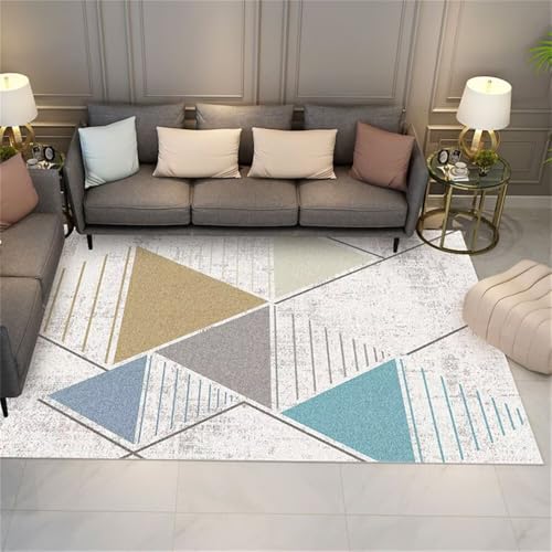 Xiaosua Kleiner Teppich50x80CM Teppich Wohnzimmer Weich teppiche fürs kinderzimmer Grauer moderner geometrischer blau jugendzimmer Jungen für groß woh von Xiaosua