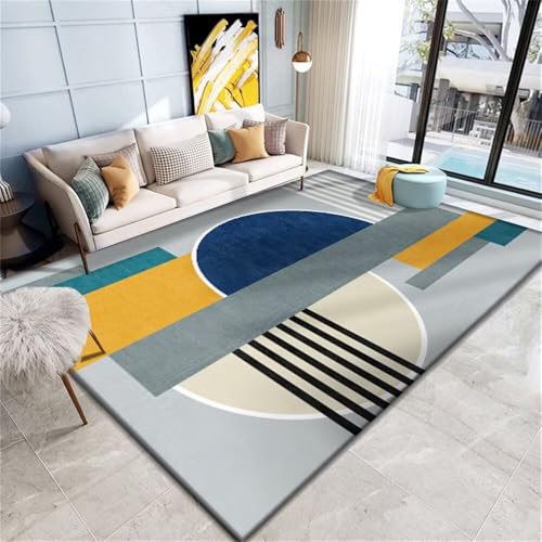 Xiaosua Kurzflor Teppich120x200CM Kinderzimmer Teppich Jungen Grau, blau, gelb. Mehrfarbig vorraum minimalistisches Design maschinenwaschbar Xiaosua Kurzflor Teppich120x200CM Kinderzimmer Teppich Jungen Grau, blau, gelb. Mehrfarbig vorraum minimalistisches Design maschinenwaschbar von Xiaosua