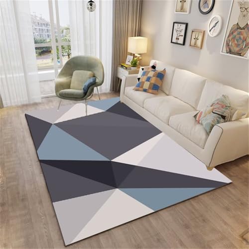 Xiaosua Large Square Floor Cushions Velvet200x200CM Carpet Living Room Teppich jugendzimmer mädchen Grauer moderner geometrischer blau Wohnzimmer Muster esszimmer wasch von Xiaosua