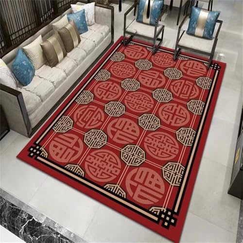 Xiaosua Outdoor Teppich Kinder schreibtischstuhl 200x300CM Kinderteppich Spielmatte rot Orientalisch bedruckter Outdoor-Teppich bettumrandung Rechteckig von Xiaosua