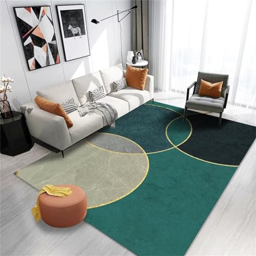 Xiaosua Outdoor Teppiche70x140CM Teppiche Carpet Relax Teppich Strapazierfähiger moderner stilvoller Wohnzimmerteppich mit geometrischem Muster Grün kinderzimmer teppiche von Xiaosua