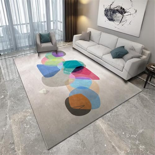 Xiaosua Rutschfester 3D Teppich 50x80CM Runner Rug Grau Farbiger rechteckiger Wohnzimmer Waschbar In Waschmaschine Kurzflor Kleiner von Xiaosua