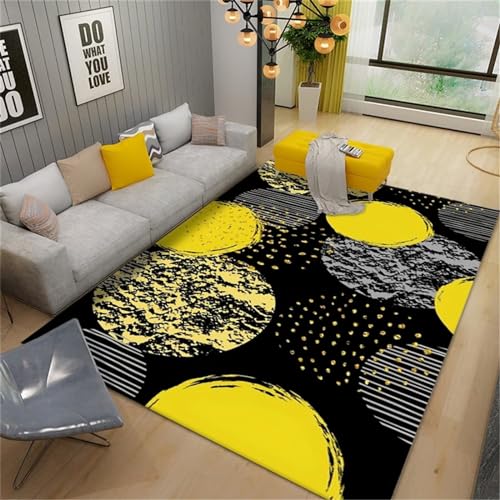 Xiaosua Schallschutz Teppich Teppich Pflegeleicht 160X200CM Teppich Schreibtischstuhl Gelb von Xiaosua
