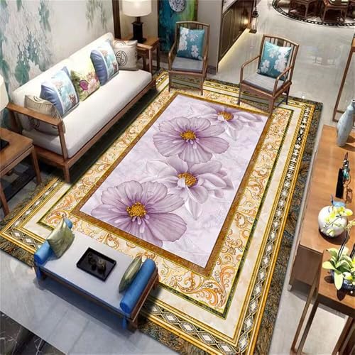 Xiaosua Spiele Teppich120x120CM Carpet Living Room Teppich Boden Lila Vintage Blumenteppich Gelb Printing babyzimmer Anti Rutsch Kinderzimmer Xiaosua Spiele Teppich120x120CM Carpet Living Room Teppich Boden Lila Vintage Blumenteppich Gelb Printing babyzimmer Anti Rutsch Kinderzimmer von Xiaosua