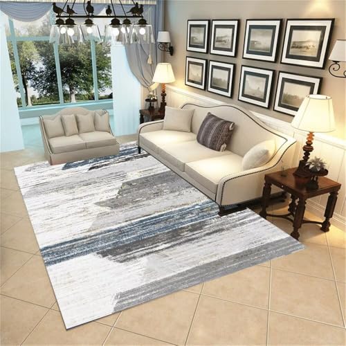Xiaosua Teppich Esszimmer120x200CM Jugendzimmer Moderne Esszimmerdekoration Blauer Abstrakter minimalistischer Grau für kinderzimmer Balkon Outdoor teppiche groß w von Xiaosua