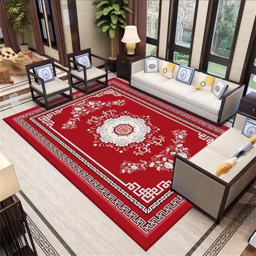Xiaosua Teppich Für Wohnmobil Spielmatte 170x240CM wohnaccessoires deko rot Rechteckiger das Schlafzimmer Kunstdesign Wohnzimmerteppich kinderzimmer waschbar Günstig von Xiaosua