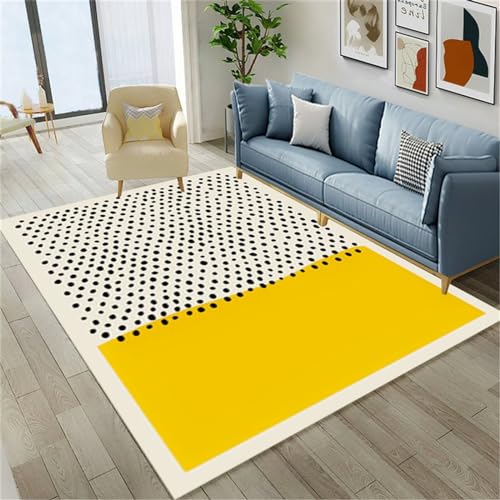 Xiaosua Teppich Geometrisches Muster Gelb Teppich Bürostuhl Geeignet 200X300CM Teppiche Wohnzimmer 6Ft 6.7''X9Ft 10.1'' von Xiaosua