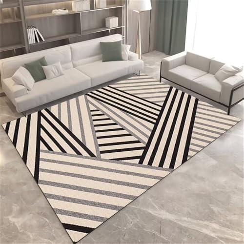 Xiaosua Teppich Kurzflor180x250CM Für Flur small Bedroom Rug Schwarzer moderner gestreifter Grau kinderzimmer esstisch Eingang Xiaosua Teppich Kurzflor180x250CM Für Flur small Bedroom Rug Schwarzer moderner gestreifter Grau kinderzimmer esstisch Eingang von Xiaosua