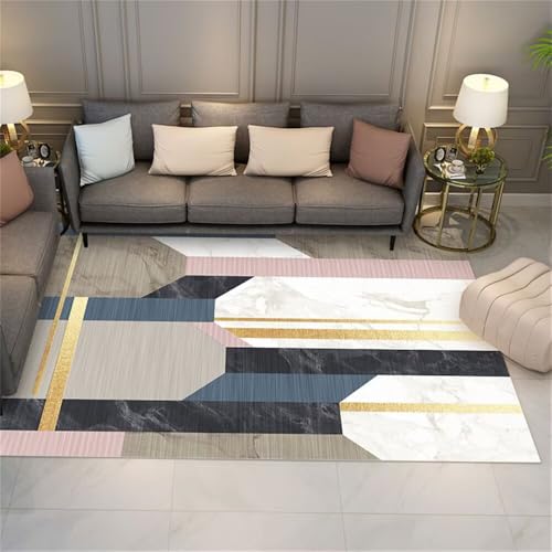Xiaosua Teppich Schlafzimmer100x160CM Flurteppich Girls Rugs for Bedroom Blau-rosa rechteckiger Grau balkonteppich vorzimmer waschbar in Waschmaschine von Xiaosua