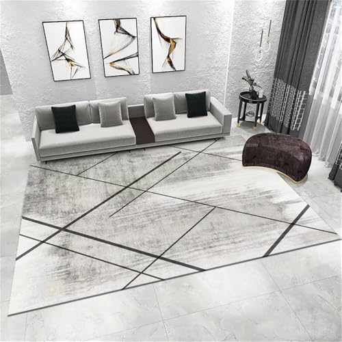 Xiaosua Teppich Xxl160x250CM Esszimmer jugendzimmer mädchen Moderner gestreifter Grau Teenager Outdoor Schlafzimmer von Xiaosua