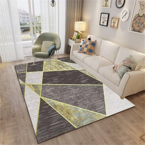 Xiaosua Teppich Xxl160x250CM Teenager Junge Large Square Floor Cushions Velvet gelb blau moderner grau schwarz pflegeleicht Balkon mädchen jugendzimmer von Xiaosua