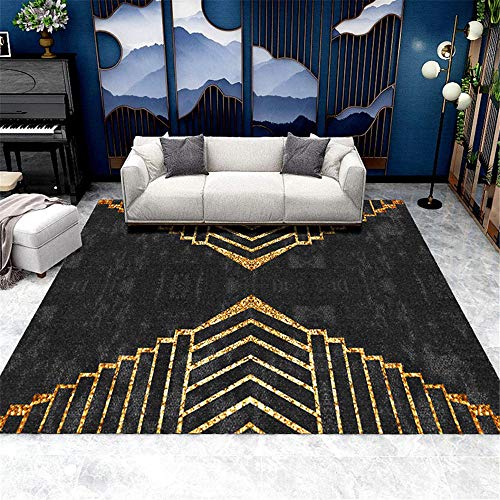 Xiaosua Teppich mädchen Grau Wohnzimmer Teppich Gelb Unschärfe geometrisches Muster mit dauerhaftem Teppich Multi-Size terrassenteppich 80X120CM Teppich klein 2ft 7.5''X3ft 11.2'' von Xiaosua
