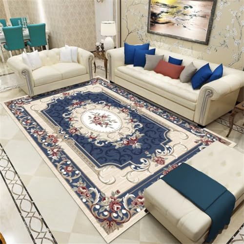 Xiaosua Trittschalldämmung Teppich Lounge-Teppich Einfacher Luxuriöser Bedruckter Teppich Pflegeleichter Teppich 40X60Cm Esszimmer Teppich Blau von Xiaosua