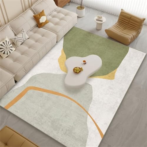 Xiaosua Waschbarer Teppich Kinderzimmer Schlafzimmerteppich Kreativer Kinderteppich Nachttisch Pflegeleichter Teppich 200X250Cm Teppich Natur Grün von Xiaosua