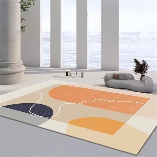 Xiaosua Wohnzimmerdeko Kinderteppich Mädchen 160x230CM fußmatte außen orange Blauer moderner minimalistischer Teppich Webteppich Schreibtisch Aesthetic Xiaosua Wohnzimmerdeko Kinderteppich Mädchen 160x230CM fußmatte außen orange Blauer moderner minimalistischer Teppich Webteppich Schreibtisch Aesthetic von Xiaosua
