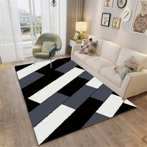 Xiaosua XXL Teppich170x240CM Teppich Bett büro Schwarzer moderner geometrischer blau abwaschbar babyzimmer Junge Rug Carpet Xiaosua XXL Teppich170x240CM Teppich Bett büro Schwarzer moderner geometrischer blau abwaschbar babyzimmer Junge Rug Carpet von Xiaosua