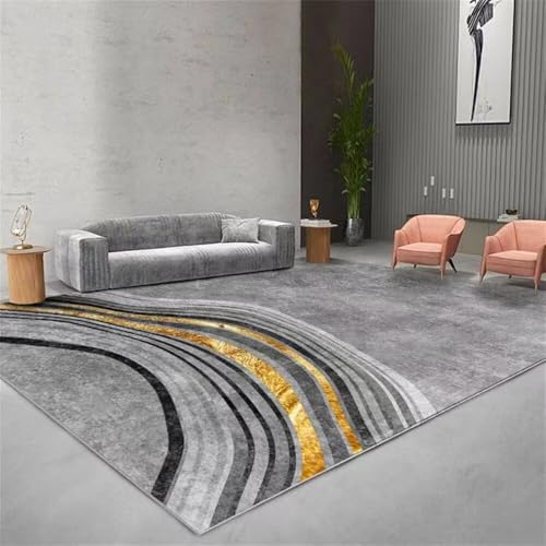 Xiaosua Zimmerdeko Creative Color Matching Teppich 160x230CM Couch Grau Gelber moderner minimalistischer jugendzimmer vorraum XXL von Xiaosua