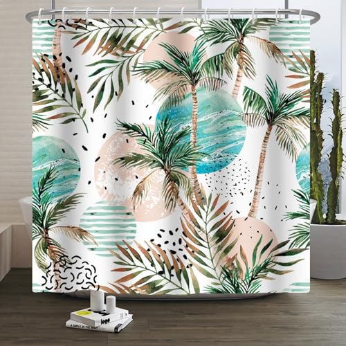 Xiaoterna Boho Kokosnussbäume Duschvorhang Kokosnuss Grün Blau Strand Badvorhang Aquarell Kokosnussbaum Strand Sommer Meeresküste Duschvorhang Schimmel und schimmelpilzresistent Stoff 150x180cm Xiaoterna Boho Kokosnussbäume Duschvorhang Kokosnuss Grün Blau Strand Badvorhang Aquarell Kokosnussbaum Strand Sommer Meeresküste Duschvorhang Schimmel und schimmelpilzresistent Stoff 150x180cm von Xiaoterna