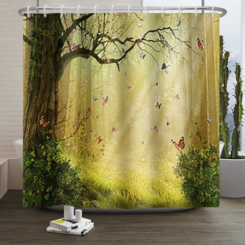 Xiaoterna Feenmärchen Wald Duschvorhang Fantastischer Dschungel Badezimmer Vorhang Schmetterling Duschvorhang Sonnenaufgang Landschaften Duschvorhang Maschinenwaschbar Wasserdichter Stoff 200x180cm Xiaoterna Feenmärchen Wald Duschvorhang Fantastischer Dschungel Badezimmer Vorhang Schmetterling Duschvorhang Sonnenaufgang Landschaften Duschvorhang Maschinenwaschbar Wasserdichter Stoff 200x180cm von Xiaoterna