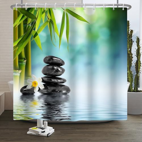 Xiaoterna Heilbad Garten Duschvorhang Kurort Grün Bambus Schwarz Stein Blume Badezimmer Vorhang Einfach Zuhause Garten Wasserdichter Duschvorhang Maschinenwaschbar Wasserdichter Stoff 120x200cm Xiaoterna Heilbad Garten Duschvorhang Kurort Grün Bambus Schwarz Stein Blume Badezimmer Vorhang Einfach Zuhause Garten Wasserdichter Duschvorhang Maschinenwaschbar Wasserdichter Stoff 120x200cm von Xiaoterna
