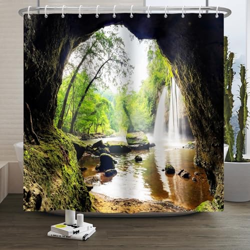 Xiaoterna Natur Duschvorhang Tropischer Wald Grüner Baum Schimmelpilzsicher Badezimmer Vorhang Frühling Dschungel Regenwald Wasserfall Szenerie Waschbarer wasserdichte Duschvorhang 180x180cm Xiaoterna Natur Duschvorhang Tropischer Wald Grüner Baum Schimmelpilzsicher Badezimmer Vorhang Frühling Dschungel Regenwald Wasserfall Szenerie Waschbarer wasserdichte Duschvorhang 180x180cm von Xiaoterna