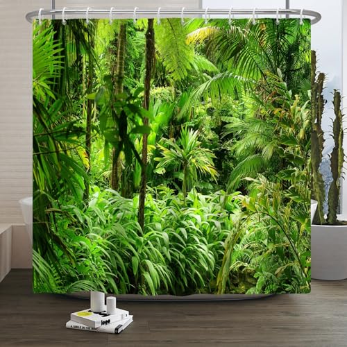 Xiaoterna Pflanzen Duschvorhang Frühling Natur Dschungel Szenerie Bad Vorhang 3D Naturkulisse Tropischer Waldbaum Frühlingslandschaft Duschvorhang Schimmelresistenter Stoff 240x180cm Xiaoterna Pflanzen Duschvorhang Frühling Natur Dschungel Szenerie Bad Vorhang 3D Naturkulisse Tropischer Waldbaum Frühlingslandschaft Duschvorhang Schimmelresistenter Stoff 240x180cm von Xiaoterna