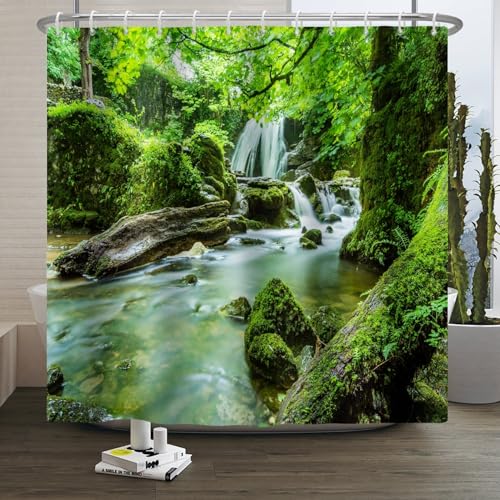 Xiaoterna Pflanzen Duschvorhang Grüner Naturwald Dschungel Tropischer Regenwald Sommerlandschaft Szenerie Badvorhang Frühlingswald Wasserfall Schimmelresistent Duschvorhang 120x180cm Xiaoterna Pflanzen Duschvorhang Grüner Naturwald Dschungel Tropischer Regenwald Sommerlandschaft Szenerie Badvorhang Frühlingswald Wasserfall Schimmelresistent Duschvorhang 120x180cm von Xiaoterna