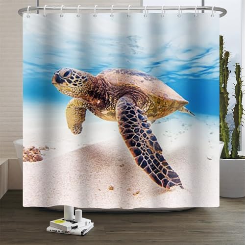 Xiaoterna Unterwasserwelt Duschvorhang 3D Niedliche Schildkröte Wasserdichter Badvorhang Tierischer Blauer Ozean Küste Meerwasser schimmelpilzresistent Waschbar Badezimmer Dekoration 150x180cm Xiaoterna Unterwasserwelt Duschvorhang 3D Niedliche Schildkröte Wasserdichter Badvorhang Tierischer Blauer Ozean Küste Meerwasser schimmelpilzresistent Waschbar Badezimmer Dekoration 150x180cm von Xiaoterna