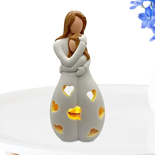 Geschenke für Mutter von Tochter – Kerzenhalter, Statue mit flackernder LED-Kerze – Geburtstag, Muttertag, Töchter von Müttern, Mutter der Braut, Bday von Xiaoxin