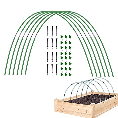 Xiaoxin Gewächshaus-Reifen, Garten-Reifen, 18/30 Stück, Gewächshaus-Reifen, Glasfaser-Wachstumstunnel-Sets, rostfreier Gewächshaus-Reifen-Rahmen, Wachstumstunnel für Hochbeet und Wachstumstunnel von Xiaoxin