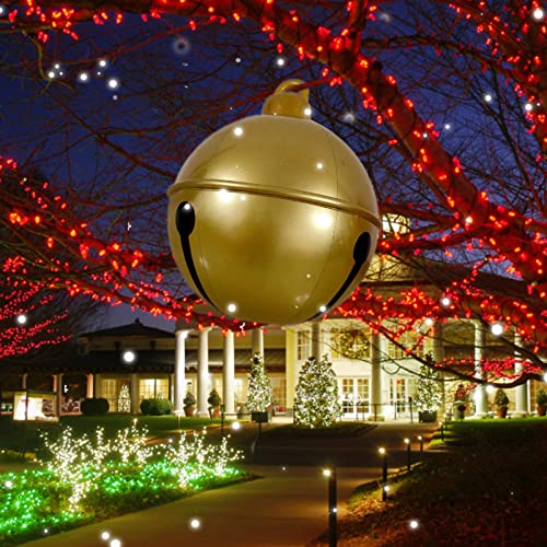 Xiaoxu Aufblasbarer Weihnachtsball, 23,6 Zoll Riesige Weihnachten Verzierte Bälle Weihnachtsglocke Aufblasbarer Ball Wasserdicht Blow Up Ball Kugeln Ornamente für Indoor Outdoor Home Garden Xmas von Xiaoxu