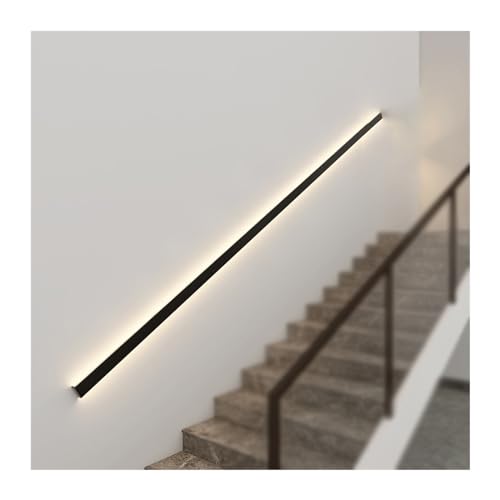 Xiaoxu Treppenhandlauf-Geländer mit LED-Licht, an der Wand montierte Innentreppenhandläufe, für Wandhandläufe, Sicherheitsgriffe, Stufenbaluster (Farbe: warmes Licht, Größe: 100 cm) von Xiaoxu