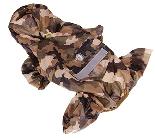XIAOYU einstellbare Pet Hund wasserdichte Overall Regenmantel Jacke mit sicheren reflektierenden Streifen, braun, XXL XIAOYU einstellbare Pet Hund wasserdichte Overall Regenmantel Jacke mit sicheren reflektierenden Streifen, braun, XXL von XIAOYU