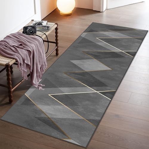 Teppich Läufer Flur Rutschfest Küche Teppich Lang Korridor Waschbar Teppichläufer auf Maß Flurteppich Küchenläufer Modern Carpet Fussmatte Innen für Wohnzimmer Küche Schlafzimmer 100 x 230 cm von Xiaputcr