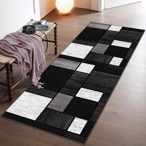 Xiaputcr Teppich Läufer Flur Küche 60 x 400 cm Modern rutschfest Waschbar Dauerhaft Küchenläufer Flurläufer, Schmutzfangmatte Fußmatte Innen für Korridor Schlafzimmer Innen Wohnzimmer Eingang von Xiaputcr