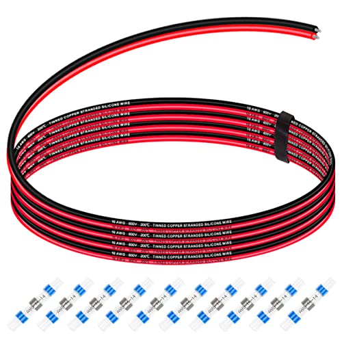 Xiatiaosann 16 AWG Silikon Elektrischer Draht Kabel 600V verseilter verzinnter Kupferdraht Rot und Schwarz 3.5m flexibel Silikon Draht für RC Auto, Drohne, 3D Drucker mit 10 Stück Schrumpfschlauch von Xiatiaosann