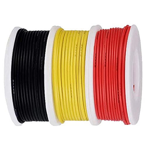 Xiatiaosann 18 Gauge Silikon draht 18AWG Anschlusskabel Kit 300V Verzinnte Kupferlitze Elektrischer Draht 3 Farben 5M/16ft Jedes Drahtsortiment Kit für Heimwerker von Xiatiaosann