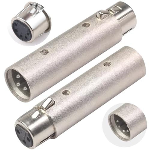 Xiatiaosann 3-poliger XLR-zu-5-poliger XLR-Adapter, 5-poliger Stecker auf 3-polige Buchse, Konverter-Adapter/5-polige Buchse auf 3-poliger Stecker, Adapter (2er-Pack) von Xiatiaosann