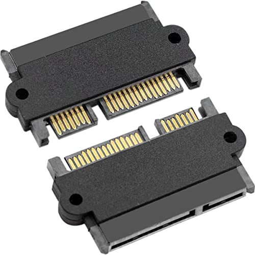 Xiatiaosann Adapter SATA 22 pin - Slim SATA 22 Pin(7+15), Slimline SATA 22Pin Stecker zu 22 Pin Buchse Konverter für 2,5” HDD Festplatten, Nicht für SAS, 180-Grad Anschluss Rechtwinkliger von Xiatiaosann