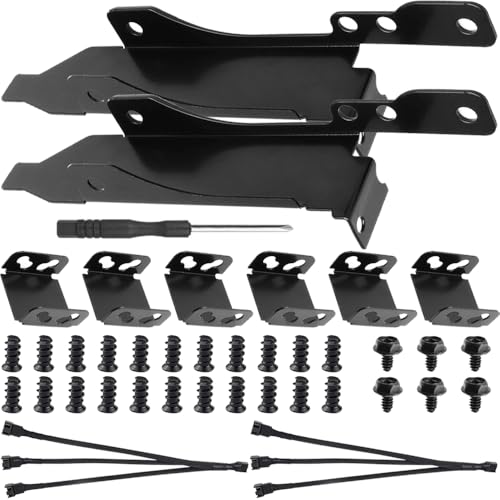Xiatiaosann Dual Fan Mount Rack PCI Slot Bracket Kit, 12cm PC Fan Computer Radiator DIY Bracket Tool mit PWM Fan Splitter Kabel, Kabelbinder, Schrauben von Xiatiaosann