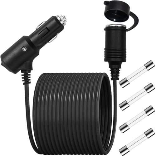 Xiatiaosann KFZ Verlängerungskabel Stecker auf Buchse 12V 16AWG Heavy Duty Kabelsicherung Auto-DC-Netzstecker für Reifenpumpen-Luftkompressor von Xiatiaosann