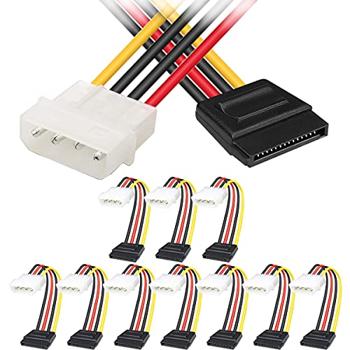 Xiatiaosann Molex auf SATA HDD Stromkabel, 4-poliges LP4 Stecker auf 15-poliges SATA Buchse SSD Festplatte Adapter Kabel 25cm, 10 Stück IDE zu SATA Kabel Xiatiaosann Molex auf SATA HDD Stromkabel, 4-poliges LP4 Stecker auf 15-poliges SATA Buchse SSD Festplatte Adapter Kabel 25cm, 10 Stück IDE zu SATA Kabel von Xiatiaosann