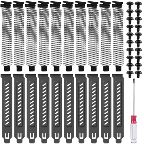 Xiatiaosann PCI Steckplatzabdeckungen, PCI-Steckplatzabdeckung aus hartem Stahl, Staubfilterhalterung, Computergehäuse Erweiterungs Blindplatte, mit Schraubendreher, Schrauben (20 Stück) von Xiatiaosann
