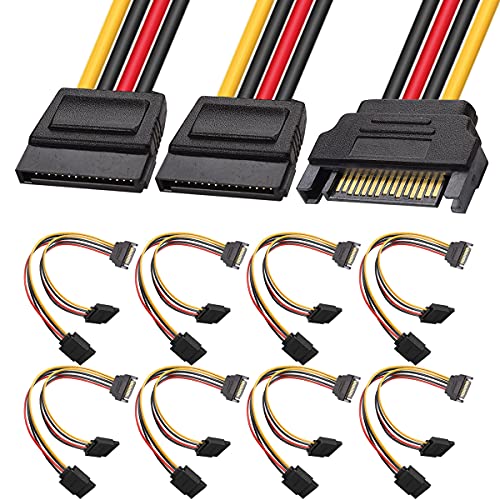 Xiatiaosann SATA Stromkabel HDD Y Stromadapter SATA Stecker Splitter, 8 Stück 15 Pin SATA Stecker auf 2 x SATA Buchse für SSD Festplatte Xiatiaosann SATA Stromkabel HDD Y Stromadapter SATA Stecker Splitter, 8 Stück 15 Pin SATA Stecker auf 2 x SATA Buchse für SSD Festplatte von Xiatiaosann